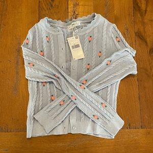 Cute baby blue floral cardigan and tank top